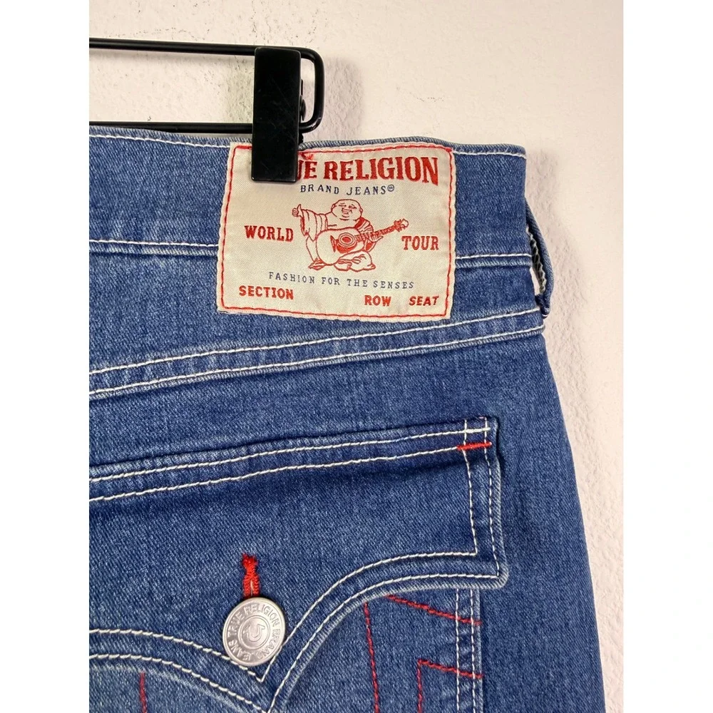True Religion 36x33 Mens Denim Billy Jeans True SN Flap Boot Cut Medium Wash NWT